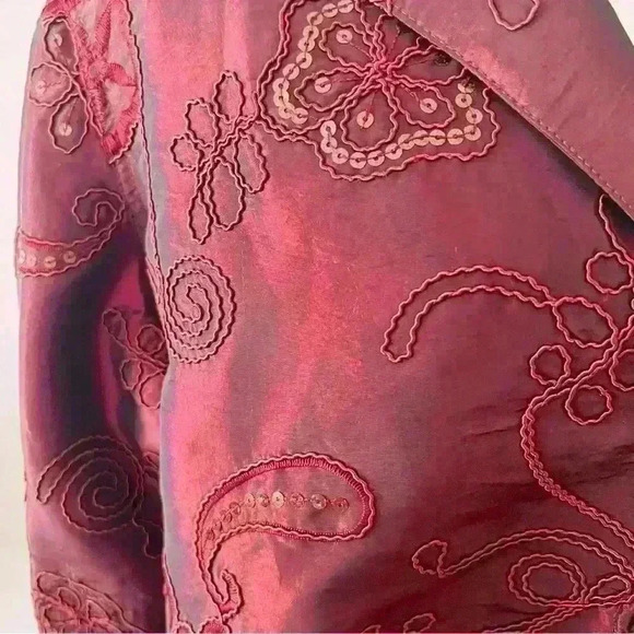 SUSAN GRAVER PLUS 1X EMBROIDERY ARTISTIC WHIMISICAL LINED LIGHTWEIGHT JACKET - Picture 6 of 12